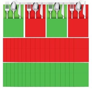 New in package  200 Pieces Christmas Utensil Holder 100 red and 100 green